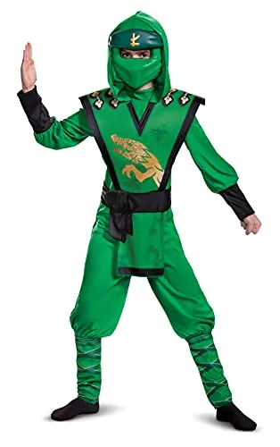 Lloyd Costume for Kids, Deluxe Lego Ninjago Legacy Themed Children's Charcter Jumpsuit, Child Size Medium (7-8)