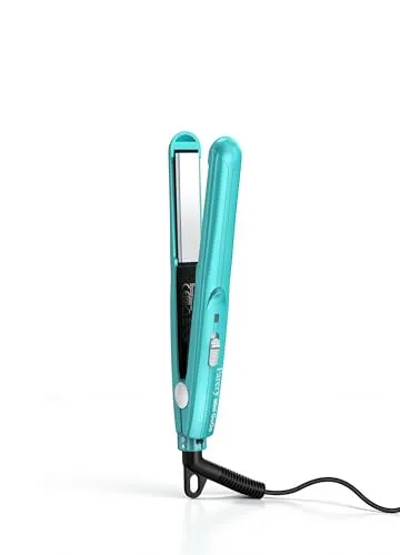 Produktbild Farery Mini-Haarglätter, Keramik-Mini-Glätteisen für kurzes Haar/Locken, Pony, leicht und tragbar, kleine Glätteisen, weltweite Spannung für Reisen, Aufbewahrungstasche, blau