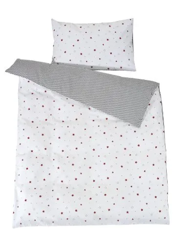 Schardt 135020000 1/678 2-teilge Bettwäsche, Sternchen, rot
