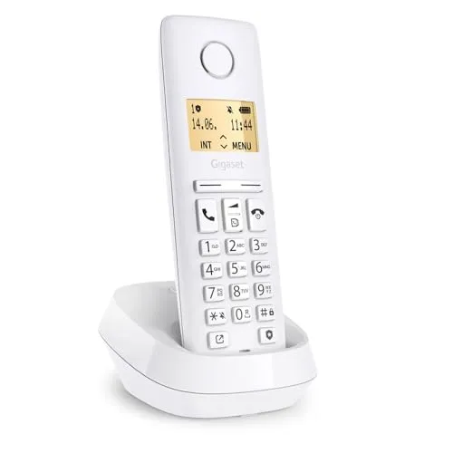 GIGASET PURE 100 (Weiß) - Elegantes Schnurloses Telefon - Festnetztelefon in modernem Design, ideal für stilbewusste Nutzer. Mit einfacher Handhabung und klarer Sprachqualität.