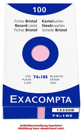 EXACOMPTA Karteikarten, DIN A7, blanko, grün
