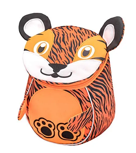 BELMIL Kindergartenrucksack Mini Animals Tiger - Kunstfaser in orange und schwarz, ideal für den Kindergarten mit süßem Tierdesign