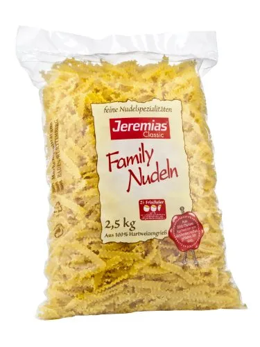 Jeremias Wellenband, Family Frischei-Nudeln, 1er Pack (1 x 2.5 kg Beutel)