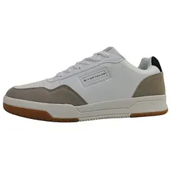 Tom Tailor Herren Sneakers in Weiß/Beige/Dunkelblau, Größe 42 - Hochwertige Herrensneakers von Tom Tailor mit rutschhemmender Laufsohle und gepolstertem Schaftrand für optimalen Tragekomfort. Ideal für Freizeit und Alltag.