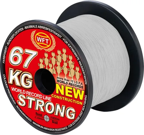WFT NEW 67KG Strong Trans 1000m - Angelschnur mit 1000m Länge, extrem stark mit 67KG Tragkraft – ideal für anspruchsvolle Angelbedingungen.