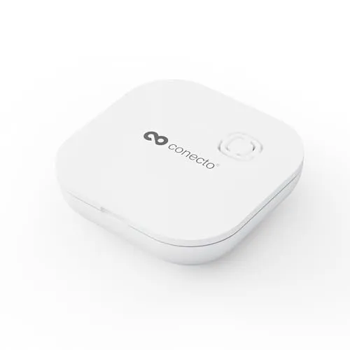 conecto, Wassermelder mit Lautsprecher und LED-Licht ,Batteriebetrieben, 70 dB Alarm, 2 Wassersensoren, weiß