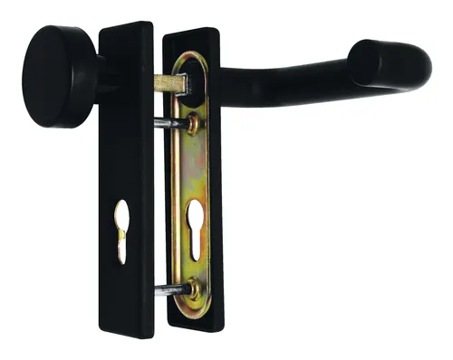 Deni Wechselgarnitur für Stahl- und FH-Türen, eckig Kurzschild PZ, Kunststoff schwarz - 3792 2112 85