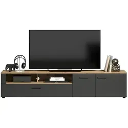 trendteam smart living Esteban TV-Schrank - Stylischer TV-Schrank in Anthrazit/Evoke Eiche mit viel Stauraum und FSC-Zertifizierung für umweltbewusste Einrichtung. Maße: 210 x 43 x 41 cm - ideal für dein Wohnzimmer!