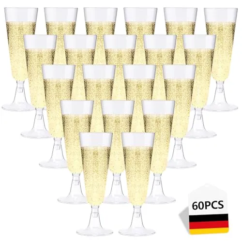 Lutranstra Sektgläser Plastik 30 Stück Champagnergläser Kristallklar, 160 ml Plastik Sektgläser aus Kunststoff, Elegante Weingläser für Hochzeit & Feiern