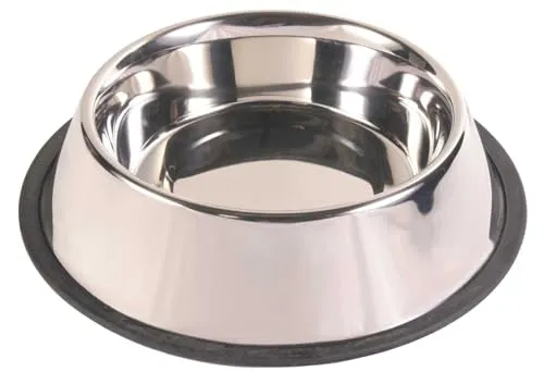 Trixie 24855 Edelstahlnapf, Gummiring, 2,8 l/ø 34 cm