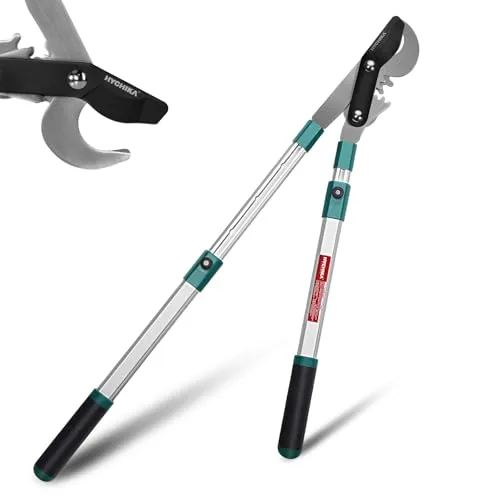 HYCHIKA Telescopic Garden Hedge Shears 99CM, Teleskop Astschere Amboss, Astscheren, Astschneider, Hochwertige Stahl-Klingen, Schneidet Ø50 mm max.Äste, für Frische und Verwelkte Zweige