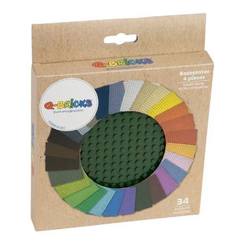 Q-Bricks - Basis Platte 20 x 20 Kartonbox 4 Stück - Farbe Moosgrün