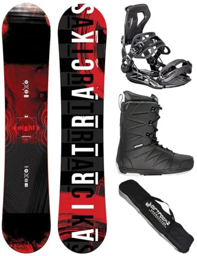 Airtracks Snowboard-Set Herren Snowboard Wide Eight Freestyle Freeride 155