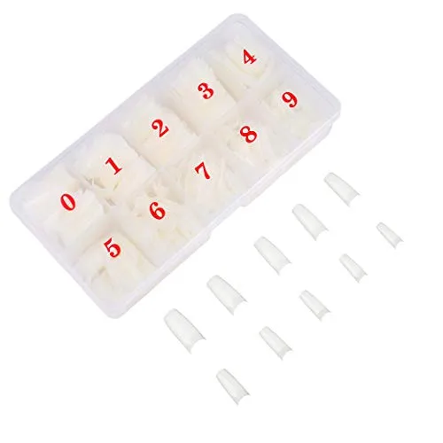 Falsche Fingernägel, Profi-Tips Natural French DIY Nagelformen in PVC-Box für Frauen Mädchen 500 packungen