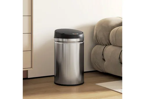 HOMCOM Mülleimer mit Sensor 30L - Küchenabfalleimer mit 100% Berührungsfreiheit und Soft-Close-Deckel für eine hygienische und leise Entsorgung – perfekt für moderne Küchen und Büros.