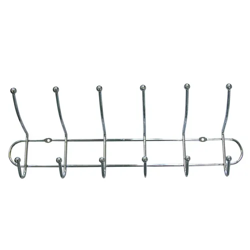 GARDEROBENLEISTE GARDEROBEN LEISTE HAKENLEISTE GADEROBE VERCHROMT 6 DOPPELHAKEN