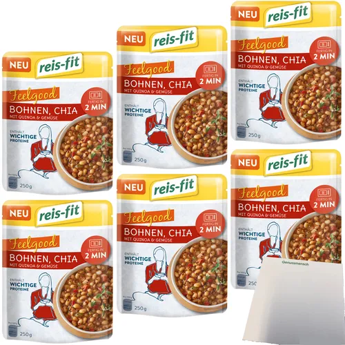 Reis-Fit Feelgood Chia Bohnen Quinoa und Gemüse 6er Pack 6x250g Packung usy