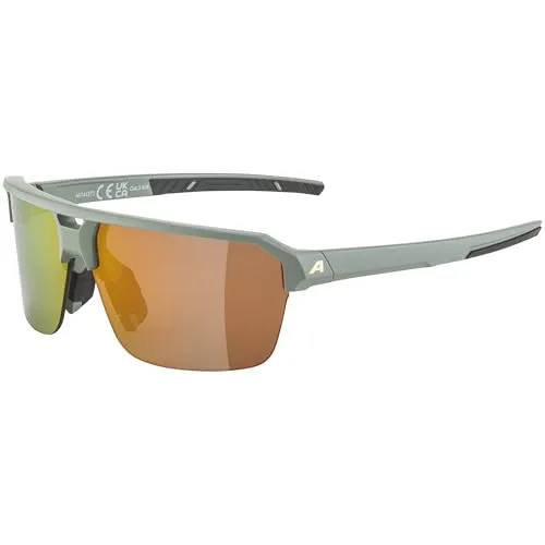 ALPINA Swift HR - Stylische Sport-Sonnenbrille in willow-green matt - Sportbrillen mit 100% UV-Schutz, ideal für Freizeit und Training. Gummierte Nasenflügel und Bügelenden sorgen für sicheren Halt und Komfort.