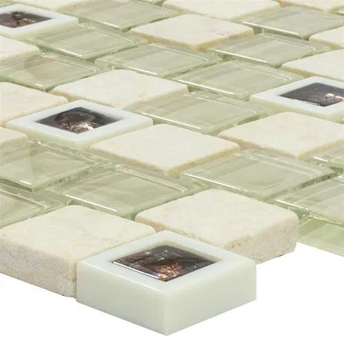 Glas Kunststoff Naturstein Mosaik Lunaquell Beige