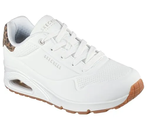 Skechers Damen UNO Jungle Nite Sneaker, weiß, 39 EU - Damen-Sneaker mit luftgekühltem Memory-Schaum für höchsten Tragekomfort und stylisches Design.