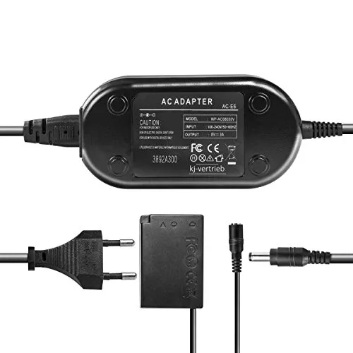 Netzteil mit Akkuadapter für Canon EOS 77D, 200D, 750D, 760D, 800D, 850D, 8000D - ersetzt ACK-E18