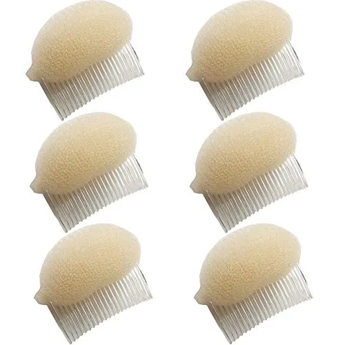 Haifly 6 Stück Schwamm Haar Former Kamm Haare Erhöhen Styling Zubehör Hochsteckfrisur Haarkissen Beige