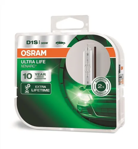 Osram D1S Ultra Life Xenon Birne XENARC 66140ULT (TWIN) - Autobeleuchtungen mit langlebigen Xenon-Birnen für optimale Sicht und Sicherheit, 2er Set, hergestellt in Deutschland, 1 Jahr Garantie.