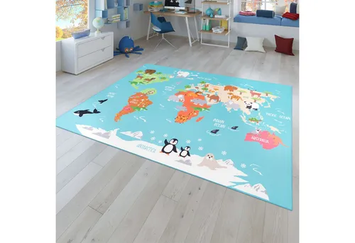 TT Home Teppich, Rechteckig, Höhe: 4 mm, Kinderzimmerteppich Teppich Junge Mädchen Kinderteppich Baby Rutschfes