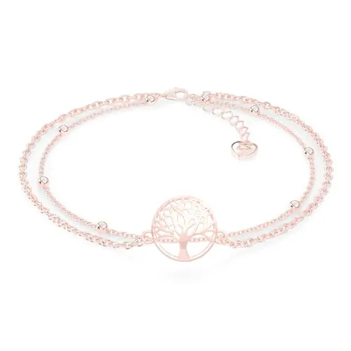 SERASAR Fußkette Damen Schmuck 925 Sterling Silber - Elegante Fußkette aus 925 Sterling Silber mit 18 Karat Rosegoldplattierung, perfekt als Geschenkidee für besondere Anlässe wie Valentinstag oder Geburtstag. Verstellbar für optimalen Tragekomfort.