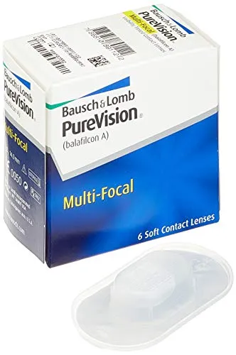 Bausch + Lomb Purevision Multifocal Monatslinsen, Gleitsicht-Kontaktlinsen, weich, 6 Stück BC 8.6 mm / DIA 14 / 1.5 Dioptrien / ADD High