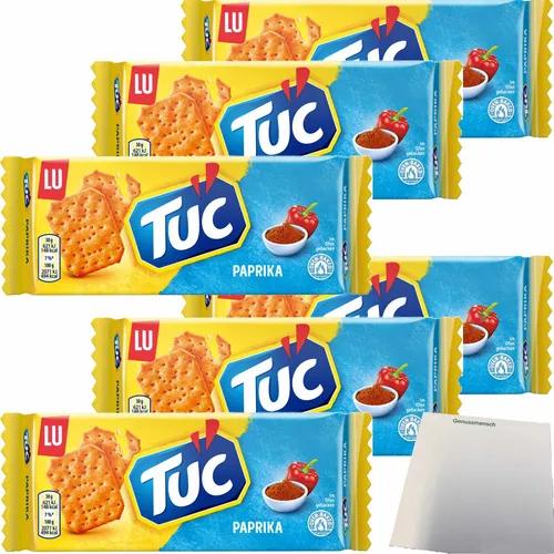 LU Tuc Cräcker Paprika mit würzigem Paprika-Geschmack 6er Pack 6x100g Packung