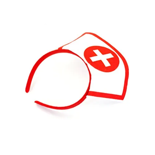 Oblique Unique® Krankenschwester Haarreifen weiß/rot mit Kreuz - sexy Nurse