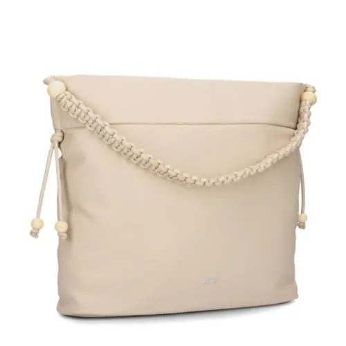 Zwei Shopper Perla PE140 - Eleganter Shopper mit Reißverschluss - Umhängetaschen mit viel Stauraum, verspielten Perlendetails und praktischem Reißverschluss für sicheres Verstauen.
