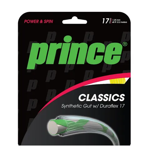 Prince Tennissaite Synthetic Gut Duraflex (Allround+Haltbarkeit) gelb 12m Set, Saitendicke: 1.30