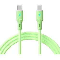 Kabel USB type C / USB type C 1m AK-USB-69 60W Silikon Grün - Grün