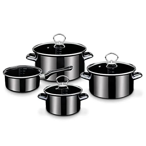GSW Kochtopf-Set Profi-Black-Star – 4-teiliges Set für alle Herdarten