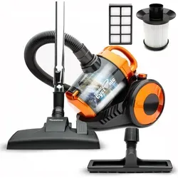 TurboTronic Zyklon Staubsauger CV07 - leistungsstarker Bodenstaubsauger 19kPa Saugkraft 900W ohne Beutel kleiner Trockensauger für Parkett Tierhaa...