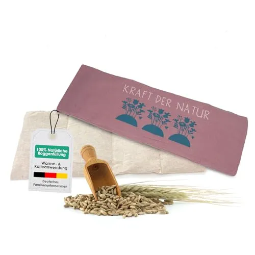 heimtexland ® Roggen Kammer Körnerkissen XL 20x48 cm Kälte- und Wärmekissen 100% Baumwolle Typ752 Rosa - Kraft der Natur