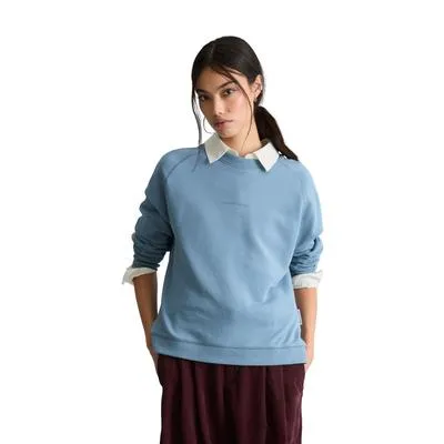 Sweatshirt MARC O'POLO DENIM, Damen, Gr. L, blau (fall sky), Sweatware, Obermaterial: 100% Baumwolle, relaxed fit normal, Rundhals, Rippbündchen, Sweatshirts Sweatshirt, relaxed fit