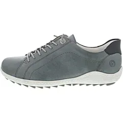 Remonte Schnürschuhe - Blaugrau Glattleder Größe 40 - Sneaker für Damen aus hochwertigem Glattleder, bequem dank herausnehmbarer Einlegesohle und flexibler Laufsohle – ideal für Alltag und Freizeit!