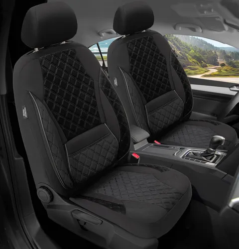 BREMER SITZBEZÜGE Autositzbezug für Jeep Wrangler JK (2007-2018) - Praktisches 2-teiliges Set für Fahrer und Beifahrer, aus pflegeleichtem Glanz-Velours. Optimaler Schutz der Sitze und passend für Fahrzeuge mit Sitzheizung und Seitenairbags.