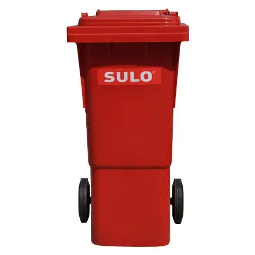 SULO Mülltrennsystem 60L rot - Hochwertiger Müllgroßbehälter - Mülltrennsysteme mit Zertifizierung nach EN 840, besonders standfest durch außen liegende Räder und leicht zu reinigen dank glatter Wandflächen.