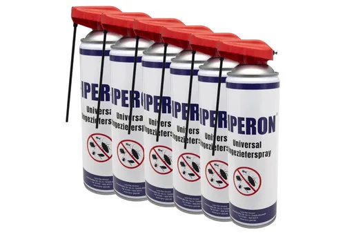 IPERON® Universal Ungezieferspray 6 x 500 ml - Insektenschutz für sofortige Wirkung gegen fliegende und kriechende Insekten. Mit natürlichem Extrakt für effektive Schädlingsbekämpfung in Innenräumen.