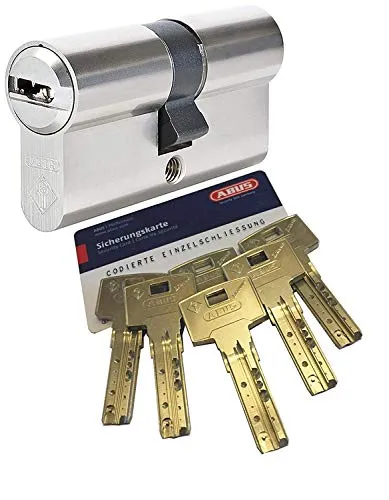 Produktbild ABUS Bravus.3000 Doppelzylinder mit 6 Schlüssel, Länge 30/45mm, Sicherungskarte, Kopierschutz, Not- und Gefahrenfunktion, erhöhter Bohr- und Ziehschutz, Nickel
