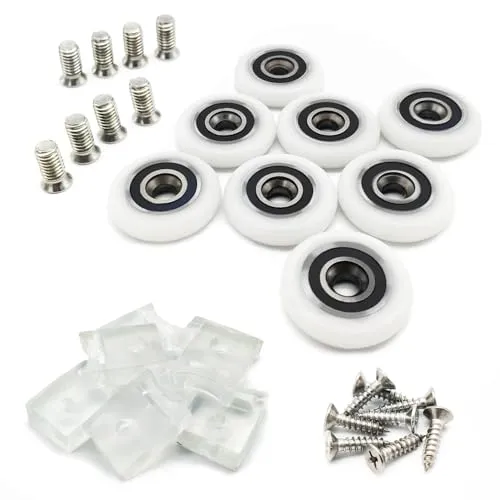 Stück Ersatz-Rollen/Laufrollen/Räder für Duschkabinentür Mit Transparente Anti Kollisions Block (25mm) 8