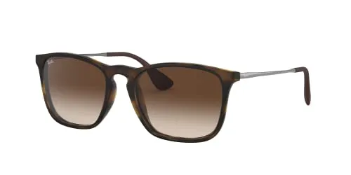 Ray-Ban RB 4187 CHRIS Herren-Sonnenbrille - Sonnenbrille mit braunem Vollrand und eckigem Design, ideal für einen trendigen Look und optimalen UV-Schutz.