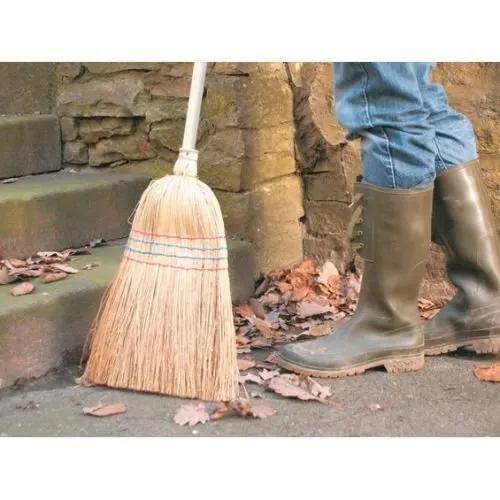 Sorgobesen genäht Reisstrohbesen Straßenbesen Besen Sorgobesen 120cm