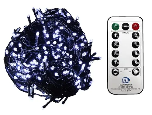 Gartenpirat Lichterkette 480 LED kaltweiß 38 m - Lichterkette für Außen & Innen mit 480 energieeffizienten LEDs, Fernbedienung und Timer-Funktion für ein festliches Ambiente.