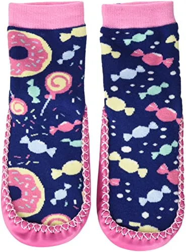 Playshoes Jungen Unisex Kinder Hüttenschuhe Hausschuh, Marine/rosa-Bonbons, 28/29 EU