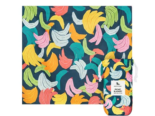 Dock & Bay Picnic Blanket XL Bananarama 240x170cm - Strandtuch aus 100% recyceltem Material mit fröhlichem Bananen-Design, wasserabweisend und ideal für entspannte Stunden im Freien.